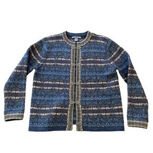 Vintage Women's Caroll Reed Nordic Wool Cardigan Size Medium